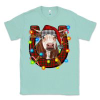 Seafoam christmas horseshoe with hereford cow Classic Tee - RanaPortraitStore