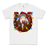 White christmas horseshoe with hereford cow Classic Tee - RanaPortraitStore