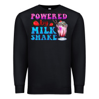 Black powered by milkshake Premium Sweatshirt - AdoDesignShop