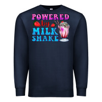 Navy powered by milkshake Premium Sweatshirt - AdoDesignShop