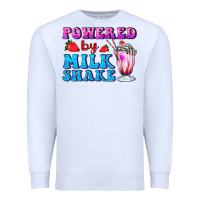 White powered by milkshake Premium Sweatshirt - AdoDesignShop