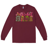 Burgundy rebel mama Long Sleeve Tee - texasbilliewilder