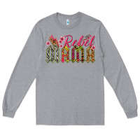 Heather Grey rebel mama Long Sleeve Tee - texasbilliewilder