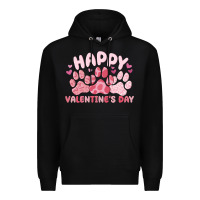 Black happy valentine's day Premium Hoodie - MaliasSmallBusiness