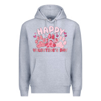 Heather Grey happy valentine's day Premium Hoodie - MaliasSmallBusiness