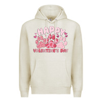 Oatmeal Heather happy valentine's day Premium Hoodie - MaliasSmallBusiness