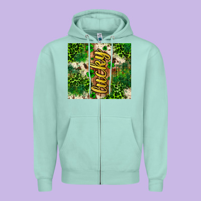 St. Patrick's Day Lucky Tumbler Zipper Hoodie Designed By Neo Western