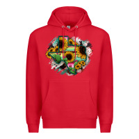 Red Texas Map Sunflower Cactus Serape Premium Hoodie - RanaPortraitStore