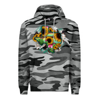 Slate Camo Texas Map Sunflower Cactus Serape Premium Hoodie - RanaPortraitStore