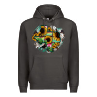 Smoke Texas Map Sunflower Cactus Serape Premium Hoodie - RanaPortraitStore