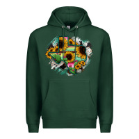 Sports Green Texas Map Sunflower Cactus Serape Premium Hoodie - RanaPortraitStore