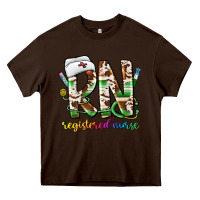 Chocolate Brown rn registered nurse Heavy Core Tee - CowhideDigitalArt