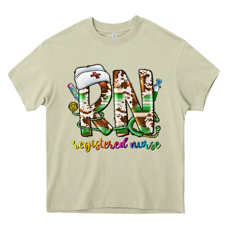 Rn Registered Nurse Heavy Core Tee by CowhideDigitalArt | Teevron