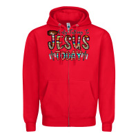 Red only talking jesus today Zipper Hoodie - CowhideDigitalArt