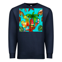 Navy summer drinks and ice cream Premium Sweatshirt - BundleAndBundleShop