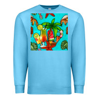 Ocean Blue summer drinks and ice cream Premium Sweatshirt - BundleAndBundleShop