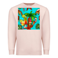 Pale Pink summer drinks and ice cream Premium Sweatshirt - BundleAndBundleShop