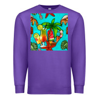 Purple summer drinks and ice cream Premium Sweatshirt - BundleAndBundleShop