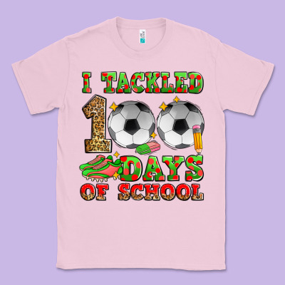 I Tackled 100 Days Of School Soccer Classic Tee Designed By Zillion Design Studio