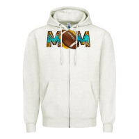 Oatmeal Heather western mom american football Zipper Hoodie - HRA Design Shop