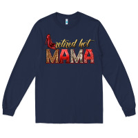 Navy retired hot mama Long Sleeve Tee - texasbilliewilder