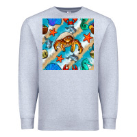 Heather Grey sea animals Premium Sweatshirt - BundleAndBundleShop