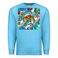 Ocean Blue sea animals Premium Sweatshirt - BundleAndBundleShop