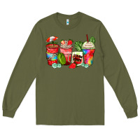 Army Green strawberry coffee cups Long Sleeve Tee - Zillion Design Studio