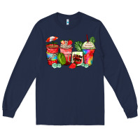 Navy strawberry coffee cups Long Sleeve Tee - Zillion Design Studio