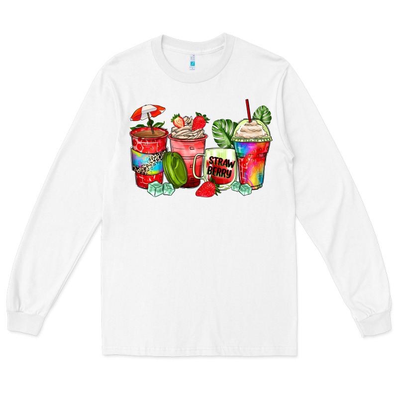 Strawberry Coffee Cups Long Sleeve Tee by Zillion Design Studio | Teevron