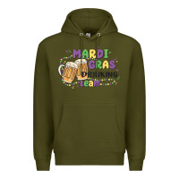 Army Green mardi gras drinking team Premium Hoodie - MaliasSmallBusiness