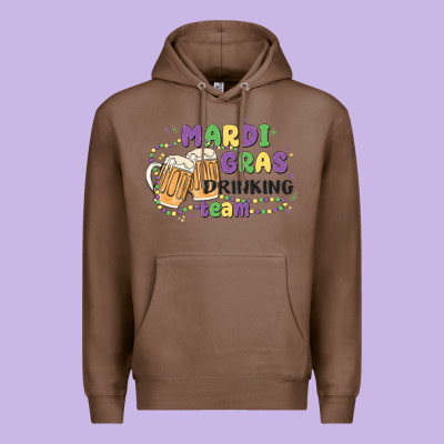 Mardi Gras Drinking Team Premium Hoodie Designed By Maliassmallbusiness