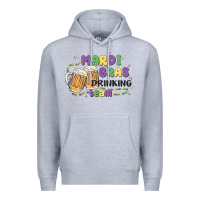 Heather Grey mardi gras drinking team Premium Hoodie - MaliasSmallBusiness