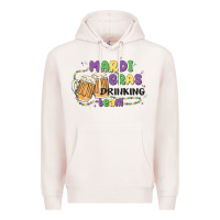 Pale Pink mardi gras drinking team Premium Hoodie - MaliasSmallBusiness