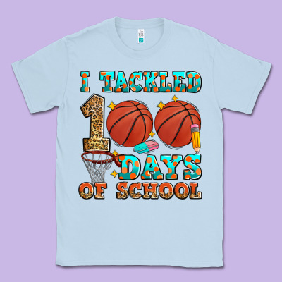 I Tackled 100 Days Of School Basketball Classic Tee Designed By Zillion Design Studio