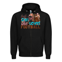 Black just a girl who loves football Zipper Hoodie - HRA Design Shop