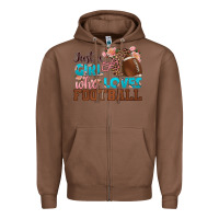 Chestnut just a girl who loves football Zipper Hoodie - HRA Design Shop
