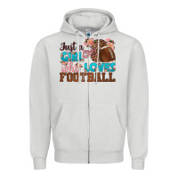 Dove Grey just a girl who loves football Zipper Hoodie - HRA Design Shop