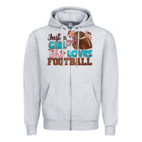 Heather Grey just a girl who loves football Zipper Hoodie - HRA Design Shop