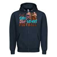 Navy just a girl who loves football Zipper Hoodie - HRA Design Shop