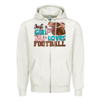 Oatmeal Heather just a girl who loves football Zipper Hoodie - HRA Design Shop