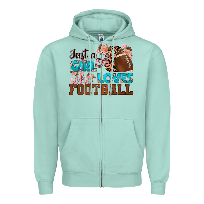 Just A Girl Who Loves Football Zipper Hoodie by HRA Design Shop | Teevron