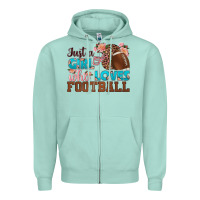 Seafoam just a girl who loves football Zipper Hoodie - HRA Design Shop