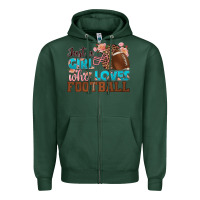 Sports Green just a girl who loves football Zipper Hoodie - HRA Design Shop