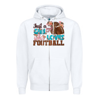 White just a girl who loves football Zipper Hoodie - HRA Design Shop
