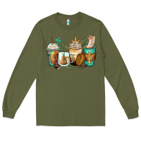 Army Green jesus coffee cups Long Sleeve Tee - Zillion Design Studio