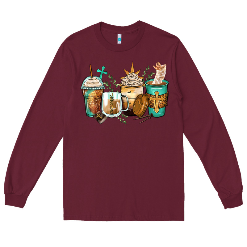 Jesus Coffee Cups Long Sleeve Tee by Zillion Design Studio | Teevron