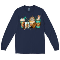 Navy jesus coffee cups Long Sleeve Tee - Zillion Design Studio