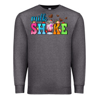 Charcoal Heather milk shake with chocolate heart Premium Sweatshirt - AdoDesignShop