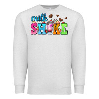 Oatmeal Heather milk shake with chocolate heart Premium Sweatshirt - AdoDesignShop